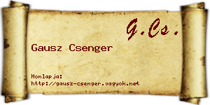 Gausz Csenger névjegykártya